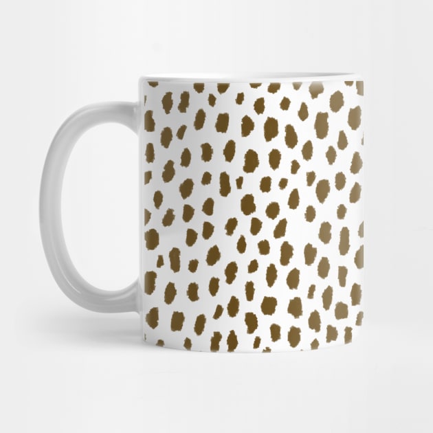 Brown Dalmatian Spots Pattern (brown/white) by designminds1